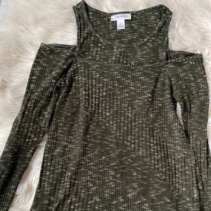 Cold shoulder maternity sweater